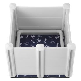 VEVOR Dog Whelping Box 28.3x28.3x18.1in PVC With Rails Pee Pad For Dogs Puppies