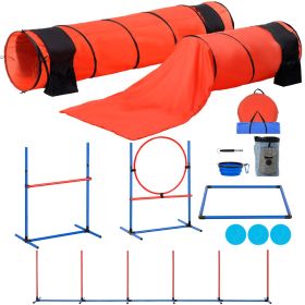 VEVOR Dog Agility Training Equipment 7 PCS Set Upgrade W  Hurdles 2 Tunnels Ring