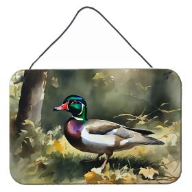 NEW Wood Duck Wall or Door Hanging Prints Aluminum Metal Sign Kitchen Wall Bar Bathroom Plaque Home Decor, 8HX12W, Multicolor