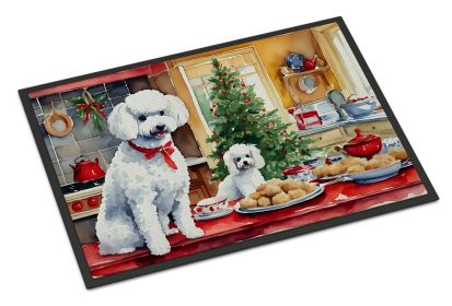 NEW Poodle Christmas Cookies Doormat Front Door Mat Indoor Outdoor Rugs for Entryway, Non Slip Washable Low Pile, 18H X 27W