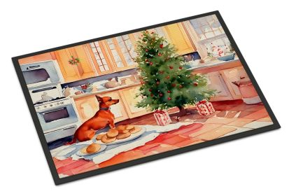 NEW Miniature Pinscher Christmas Cookies Doormat Front Door Mat Indoor Outdoor Rugs for Entryway, Non Slip Washable Low Pile, 18H X 27W