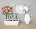 NEW Poinsettias in Watercolor Wall or Door Hanging Prints Aluminum Metal Sign Kitchen Wall Bar Bathroom Plaque Home Decor, 8HX12W, Multicolor
