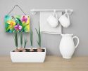 NEW Orchids in Watercolor Wall or Door Hanging Prints Aluminum Metal Sign Kitchen Wall Bar Bathroom Plaque Home Decor, 8HX12W, Multicolor