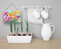 NEW Ranunculus in Watercolor Wall or Door Hanging Prints Aluminum Metal Sign Kitchen Wall Bar Bathroom Plaque Home Decor, 8HX12W, Multicolor