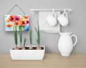 NEW Gerbera Daisies in Watercolor Wall or Door Hanging Prints Aluminum Metal Sign Kitchen Wall Bar Bathroom Plaque Home Decor, 8HX12W, Multicolor