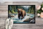Alaskan Wilderness Grizzly Bear Doormat Front Door Mat Indoor Outdoor Rugs for Entryway, Non Slip Washable Low Pile, 24H X 36W