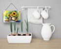 NEW Sunflowers in Watercolor Wall or Door Hanging Prints Aluminum Metal Sign Kitchen Wall Bar Bathroom Plaque Home Decor, 8HX12W, Multicolor