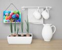 NEW Hydrangeas in Watercolor Wall or Door Hanging Prints Aluminum Metal Sign Kitchen Wall Bar Bathroom Plaque Home Decor, 8HX12W, Multicolor
