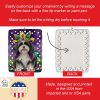 Havanese King of Mardi Gras Porcelain Ornament Christmas Tree Hanging Decorations for Home Christmas Holiday, Rectangle, Gift, Multicolor