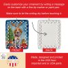 English Foxhound Christmas Reindeer Porcelain Ornament Christmas Tree Hanging Decorations for Home Christmas Holiday, Rectangle, Gift, Multicolor