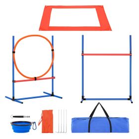 VEVOR Dog Agility Training Equipment 4 PCS Set With Hurdles Jum-p Ring Pause Box