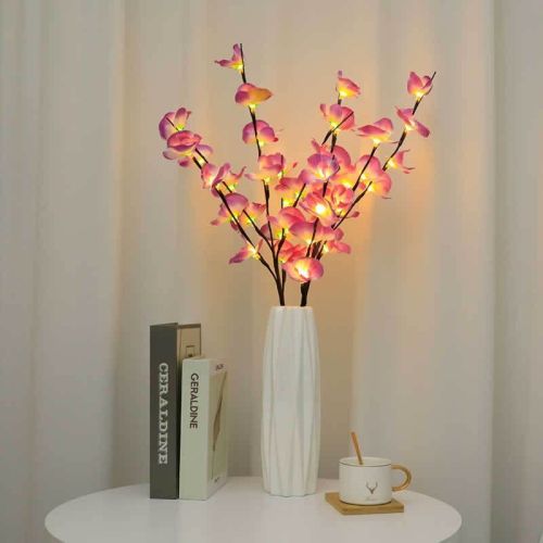 White Twig Branches 32IN 100 LED with Timer Battery Operated;  Artificial Tree Branch with Warm White Lights for Holiday Xmas Party Decoration Indoor