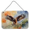 NEW Hawk Wall or Door Hanging Prints Aluminum Metal Sign Kitchen Wall Bar Bathroom Plaque Home Decor, 8HX12W, Multicolor